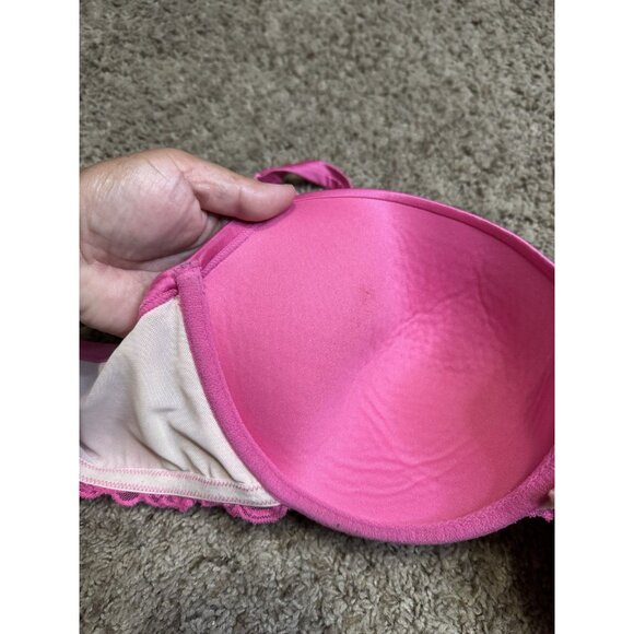 CACIQUE Pink Boost Plunge Underwired Lace Strap SZ 40DD - Picture 5 of 8